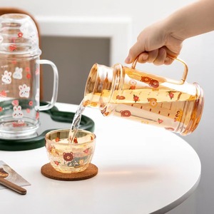 Théière en verre borosilicate de haute qualité, motif lapin de dessin animé, grande capacité 1L, pichet en verre avec poignée, pour <span class=keywords><strong>une</strong></span> tasse - Product Image 5