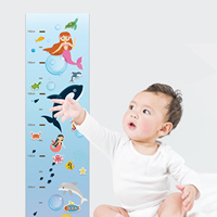 Autocollant mural en feutre sur mesure pour enfants, tableau de croissance amovible en feutre uni avec surface d'écriture effaçable à sec