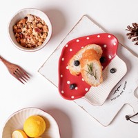Assiette de table en céramique moderne pour restaurant, forme champignon mignonne, plat de service pour desserts et fruits, ensemble de luxe pour mariage et fête, utilisation en cuisine