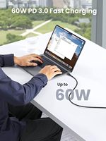 UGREEN Cable USB C a USB C 60W PD 3,0 Cable de carga rápida tipo C Negro 0,5 M 1M 1,5 m 2m 3M Cable de teléfono inteligente de alta calidad