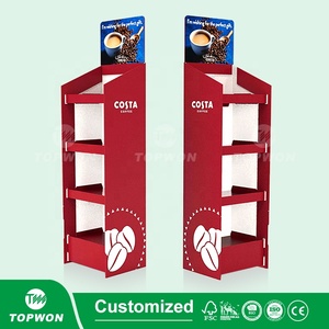 Estantes de exhibición de cartón para tiendas minoristas de supermercado personalizados, estante de exhibición de <span class=keywords><strong>4</strong></span> niveles, soporte de exhibición de suelo de cartón - Product Image 5