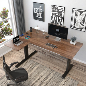 Bureau d'angle moderne en L à double moteur électrique, 1400*1100mm, avec plateau MDF et panneaux interchangeables gauche/droite, pour OEM - Product Image 5