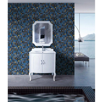 Carrelage en mosaïque de verre bleu classique moderne de luxe, carreaux de porcelaine brillants, parquet carré, décoration murale d'hôtel, utilisation intérieure
