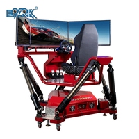 Asientos de carreras para deportes en interiores, simulador de juegos de entretenimiento, asiento de carreras, simulador de conducción de coche 5d con 3 pantallas, 4d