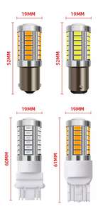 Carolyn T10 1156 1157 BAU15S PY21W 7507 LED 전구 자동차 턴 신호 라이트 앰버 오렌지 조명 화이트 레드 블루 브레이크 라이트 33SMD - Product Image 5