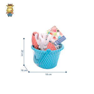 Ensemble de seaux de plage en paille de blé pour enfants, 6 pièces, avec moules à poissons et pelle - Product Image 5