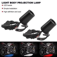 2 pièces Projecteur LED de soubassement pour moto, effet ailes d'ange, lumière fantôme, feux de bienvenue Goldwing, feux arrière de freinage, lampe décorative modifiée