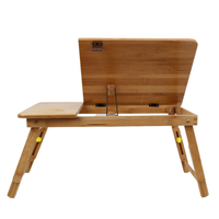 Petit bureau d'ordinateur portable en bambou plateau de petit déjeuner réglable Table pliante lit avec plateau inclinable