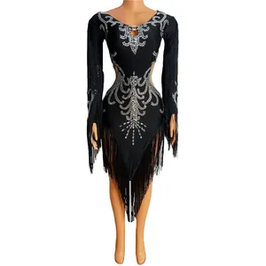 NOVANCE Venta caliente negro único de moda de diseño de lentejuelas de lujo vestidos italiano vestido de mujer elegante vestido de noche