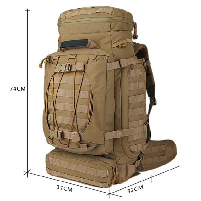 Large Capacity Tactical Backpack Waterproof Wear Resistant Material Breathable Back Support Heavy Duty for Outdoor Travel Hiking