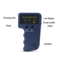 Copieur de cartes RFID Techrfid 125kHz LF portable en ABS, programmeur, lecteur et inscripteur, portée de lecture 0-5cm, batterie rechargeable, ISO 11784/785