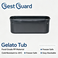 Meilleur récipient à crème glacée rectangulaire en PP de qualité alimentaire sans PFAS de 4,5 L, résistant au froid, compatible congélateur -25°C, empilable, pour le stockage alimentaire