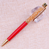 Stylos à bille à paillettes dorées à prix d'usine bon marché, stylo flottant créatif, stylo à bille liquide à feuille d'or pour cadeaux promotionnels