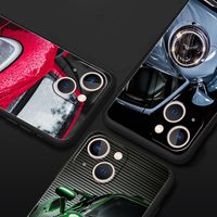 Coque de téléphone de luxe pour iPhone 13 15 14 12 Mini 11 Pro MAX XR X SE XS 7 8 Plus TPU Silicone noir housse de Protection