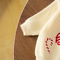 1 Pcs Custom Logo Weihnachten Baumwolle Herbst Winter Neugeborenes Kleinkind Jungen Mädchen Kleidung Baby Neutral Brokat Pullover