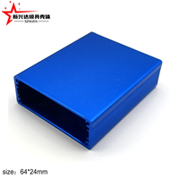Boîtier en aluminium anodisé bleu extrudé avec ailettes de refroidissement, boîtier vierge pour module de circuit imprimé électronique