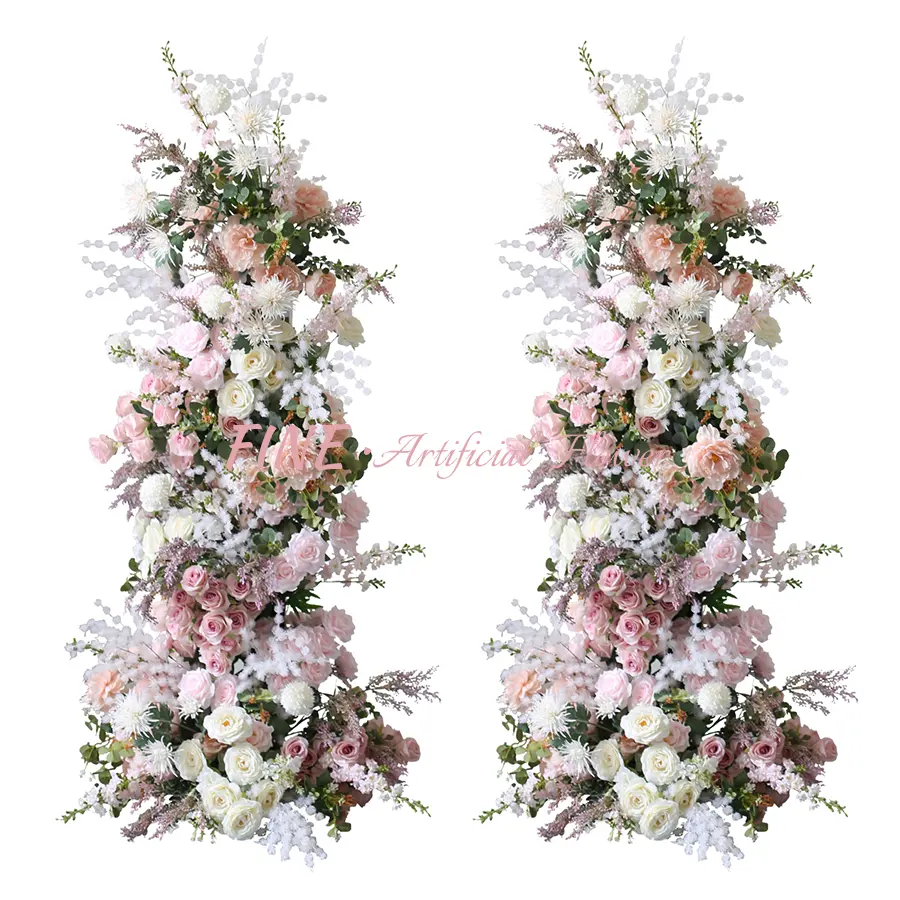 Fine Artificial Flower Rows Wedding Arch Flowers Backdrops Customized Floral Design