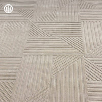 Tapis moderne à carreaux clairs, fait main, tufté, en laine de Nouvelle-Zélande/soie botanique/soie de bambou, imperméable, adapté aux animaux domestiques, 9x12, pour chambre