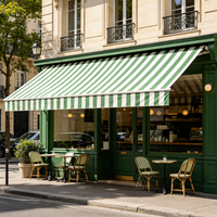 Auvent rétractable pour restaurant commercial, fixation murale, en alliage d'aluminium, toile acrylique enduite PA, télécommande, projection de 6 m