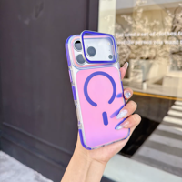 Coque antichoc magnétique à anneau avec support et protection d'objectif à changement de couleur pour iPhone 18 17 16 Pro Max