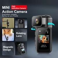 Mini caméra portable magnétique avec objectif rotatif 2.7K Body Cam Connexion WIFI pour l'enregistrement de sports d'aventure en plein air