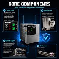 Générateur de vapeur électrique compact JOWIN 8-15KW, 20kg/h, en acier inoxydable 304 pour équipement de cuisine commerciale