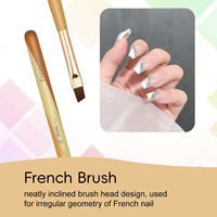 Ensemble de pinceaux à ongles professionnels multifonctionnels 5 pièces à manche en acrylique léger et codé par couleur pour la manucure française et la peinture au gel UV