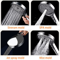 Douche murale carrée Tieba à haute pression, design moderne, économie d'eau, avec pommeau de douche pluie et 4 modes, en ABS