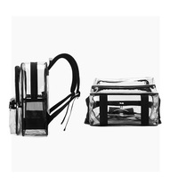 Sac à dos transparent personnalisé pour femmes et hommes, grande capacité, imperméable, en PVC, sac d'école pour étudiants