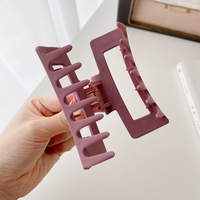 Coréen de haute qualité en gros femmes acrylique couleur unie givré mat en plastique rectangle pinces à cheveux