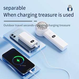 Ventilador portátil mini de 4000mAh al por mayor, batería externa móvil con logo personalizado, recargable, refrigeración, para el hogar, nuevo producto - Product Image 5