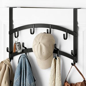 Over the Door Elephant Trunk Hook No Drill 3/4/5/6 Hooks Back of Door Hanger <b>Clothes</b> Accessories Organizer Storage Rack - Product Image 3