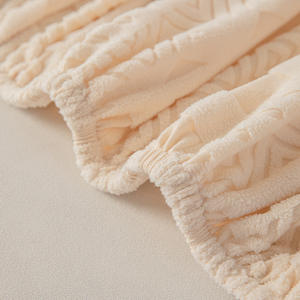 Housse de canapé de luxe, tout compris, anti-griffures de chat, antidérapante, anti-poussière, toutes saisons, couleur crème unie, personnalisable, livraison rapide - Product Image 3