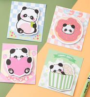 Bloc-notes autocollants panda roux kawaii, super résistants, mémos autocollants, papeterie mignonne pour journal et bureau