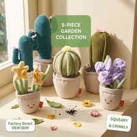 Jouets pour chiens en peluche en forme de plantes en pot, cactus et succulentes, couineurs, interactifs, à mâcher pour chiots, durables, en peluche, pour animaux de compagnie de jardin