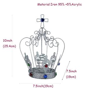 Decorazione Natalizia per Albero a Forma di Corona in Ferro e Gioielli, Oro/Argento, 10 Pollici, Artigianato Fatto a Mano, Vendita all'Ingrosso - Product Image 6