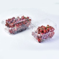 Boîtes d'emballage en plastique transparentes jetables en PET pour cerises fraîches, bleuets, tomates, raisins