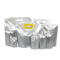 Sachet souple transparent en PE avec bec verseur vertical pour jus, lait, aliments, camping, vodka, whisky, emballage liquide, vente en gros
