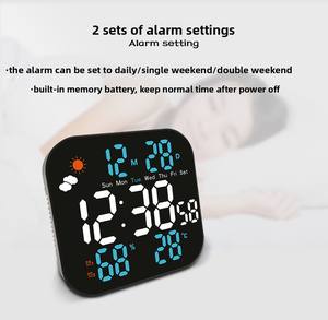 Reloj de Pared Digital Grande al por Mayor, Estación Meteorológica con Pronóstico, Temperatura, Humedad, Fecha, Semana, Modo Nocturno, 2 Alarmas, 12/24H, LED - Product Image 6