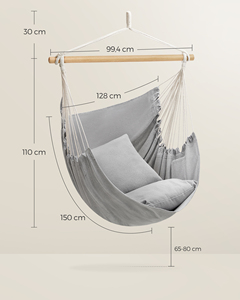 SONGMICS Garden Hanging <strong>Hammock</strong> Handmade Swing Outdoor&amp; Indoor Hanging <strong>Hammock</strong> Swing Chair - Product Image 5