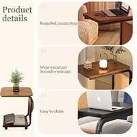Table basse pliable moderne SHINEHOUSE avec roulettes, design fin, structure en fer et plateau en bois de bouleau massif, meuble de salon avec rangement