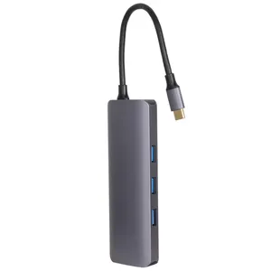 VCOM stasiun Dok USB C multifungsi, pembaca kartu SD TF 8 Port USB 3.0 Hub HD-MI RJ45 PD