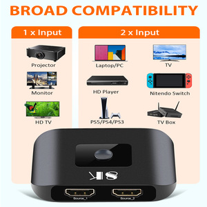 Conmutador HDTV <span class=keywords><strong>2.1</strong></span> 8K 2 en 1 Salida, Conmutador HDTV 48Gbps 8K, 60Hz 4K, 120Hz, HDCP 2.3 HDR Dolby Vision VRR - Product Image 1