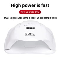 Nouvelle lampe UV professionnelle 54W 36 LED pour un séchage rapide des gels, adaptée aux équipements de salon de manucure et à usage domestique
