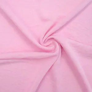Factory Fabric Supplier Solid Color 100%polyester sustainable knit satin dress fabrics for clothing