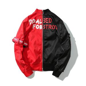 Alike Custom Hombres <span class=keywords><strong>Campera</strong></span> Impermeable Streetwear Outdoor Two Zipper up Impreso Letter Mens Hip Hop Bomber Jackets - Product Image 2