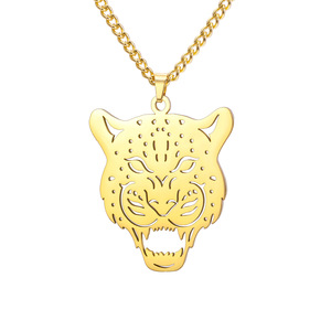 <span class=keywords><strong>Wild</strong></span> Beast Leopard Tiger Lion Halskette für Männer Frau Kind Kind Junge Vater Papa Kette Geschenk Edelstahl Cheetah Punk Schmuck - Product Image 5