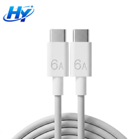 Câble de charge rapide et de transfert de données USB-C vers USB-C double Type-C TPE 6A pour accessoires mobiles Android iPhone iOS – Vente en gros