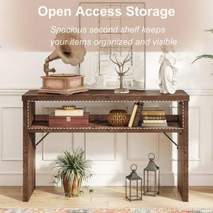 Mesa Consola de Madera Rústica Moderna SENYU con Estante de Almacenamiento para Muebles de Sala de Estar - Product Image 5