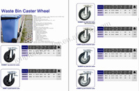 Roue pivotante en polypropylène et acier noir, prix usine, 200 mm (8 pouces), norme EN840, capacité de charge 130 kg/205 kg, roulement à billes